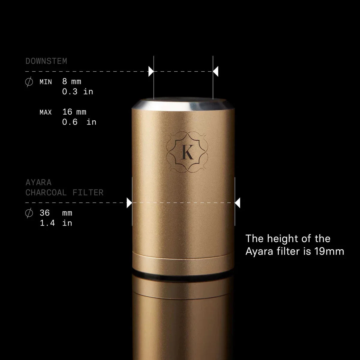 Kaloud Ayara Carbon Filter Adapter - Short (Large)