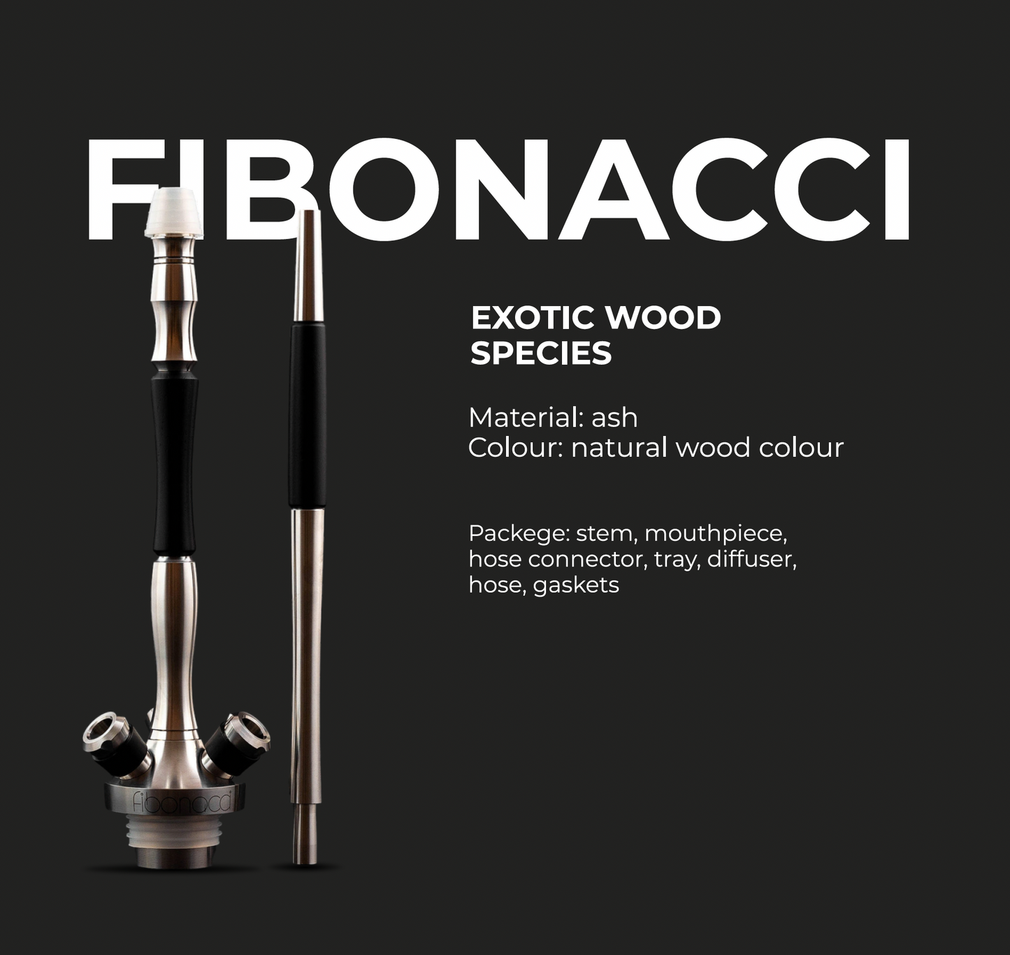 UNION HOOKAH(ユニオンフーカ)Fibonacci(フィボナッチ)- シーシャパイプ padauk/amaranth/black ash