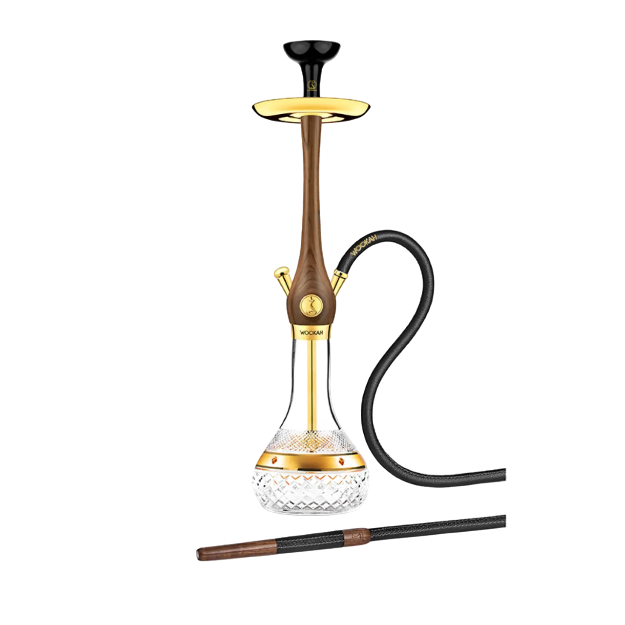Wookah 24K Gold-Planted Amber Gold Walnut Set