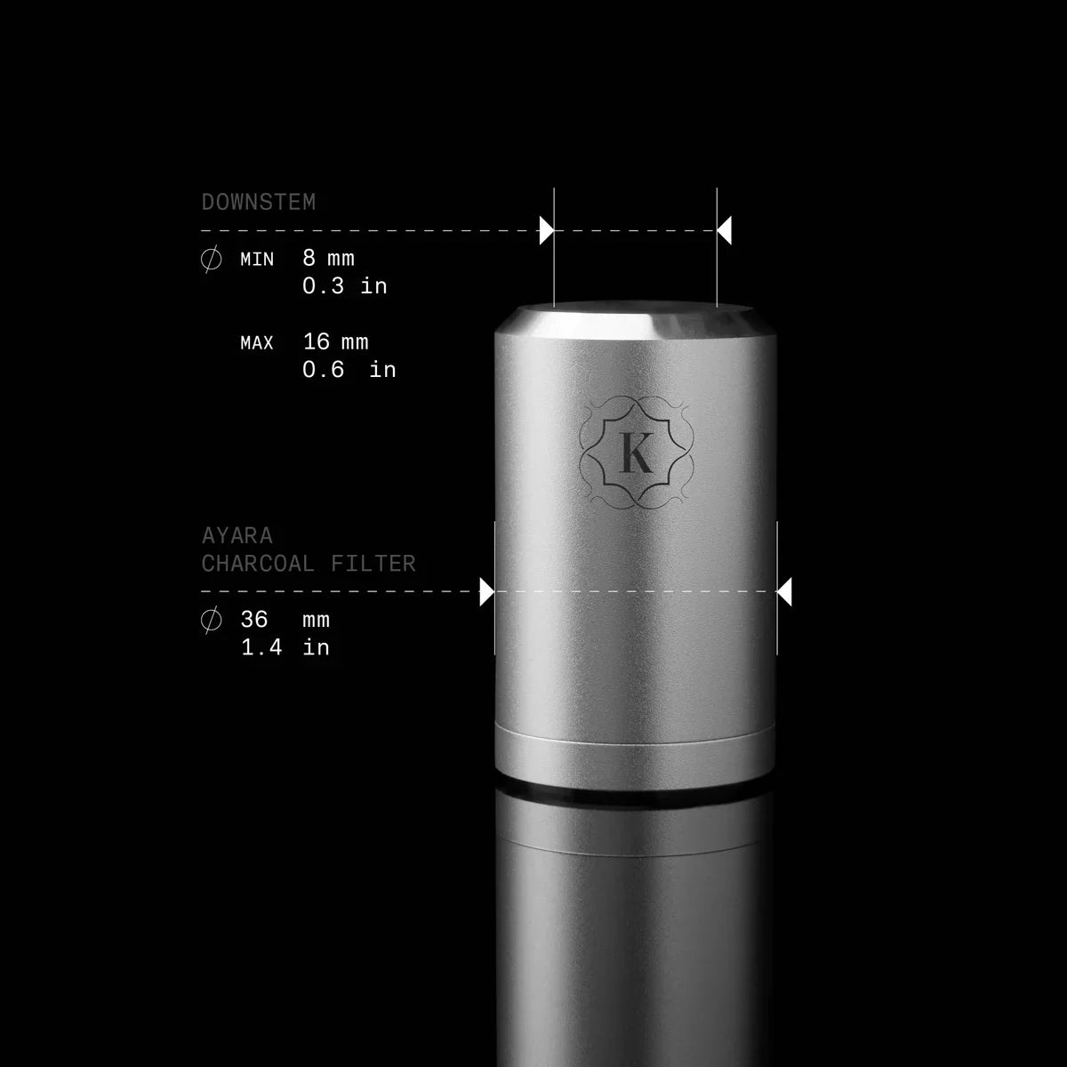 Kaloud Ayara Carbon Filter Adapter - Short (Large)