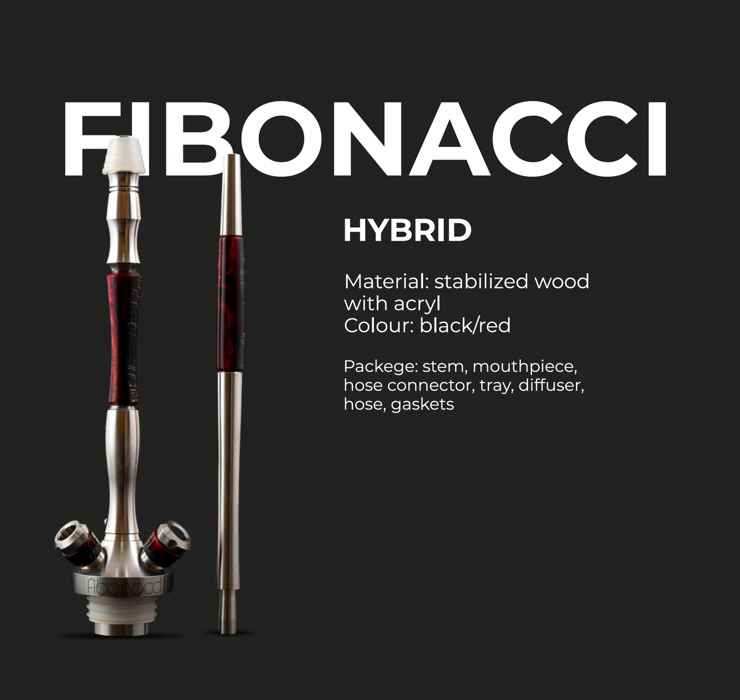 UNION HOOKAH（ユニオンフーカ）Fibonacci(フィボナッチ）- シーシャパイプ yellow/red/violet/others