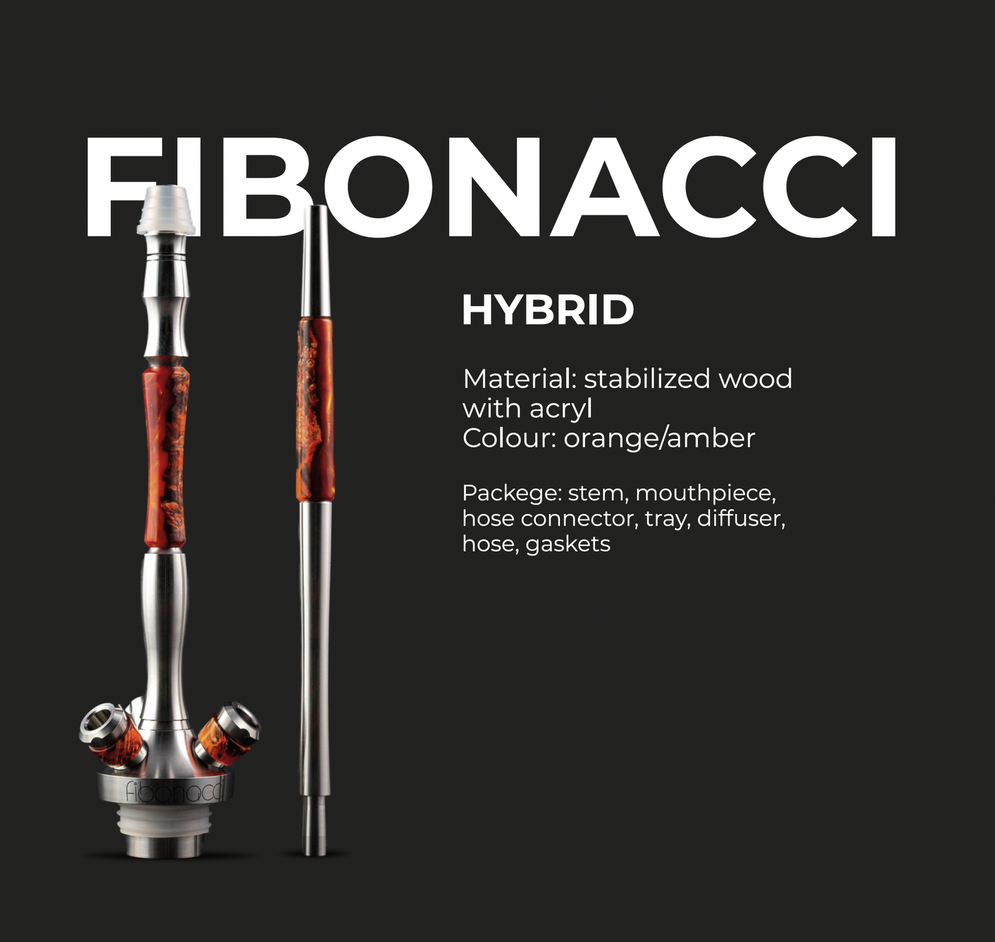 UNION HOOKAH（ユニオンフーカ）Fibonacci(フィボナッチ）- シーシャパイプ yellow/red/violet/others