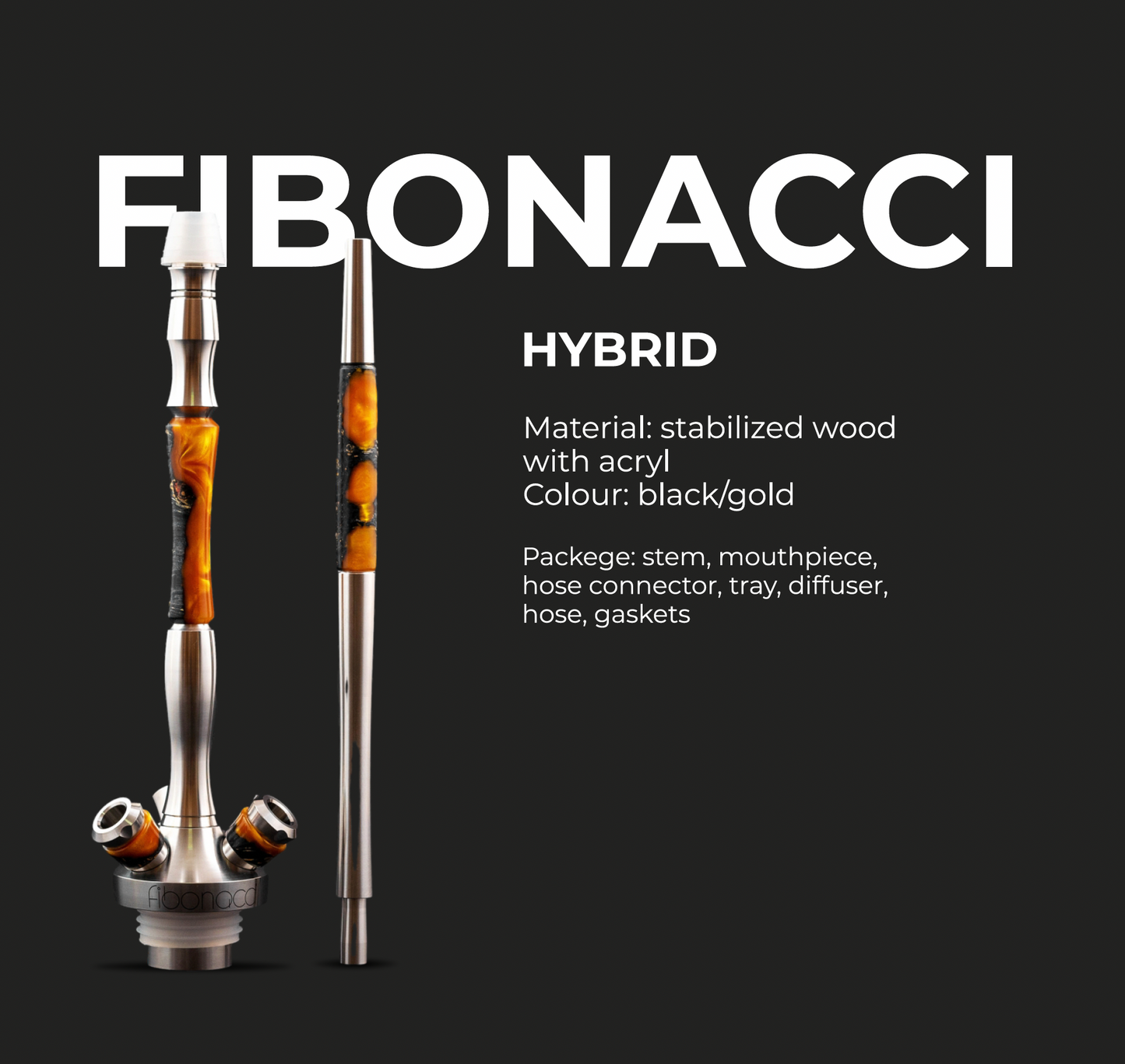UNION HOOKAH（ユニオンフーカ）Fibonacci(フィボナッチ）- シーシャパイプ yellow/red/violet/others