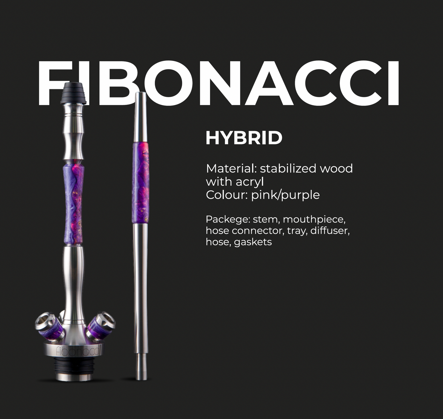 UNION HOOKAH（ユニオンフーカ）Fibonacci(フィボナッチ）- シーシャパイプ yellow/red/violet/others