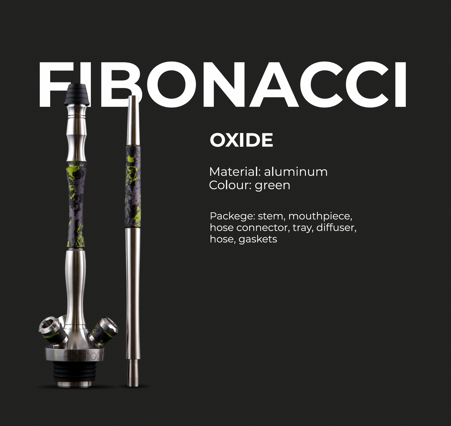 UNION HOOKAH（ユニオンフーカ）Fibonacci(フィボナッチ）- シーシャパイプ yellow/red/violet/others