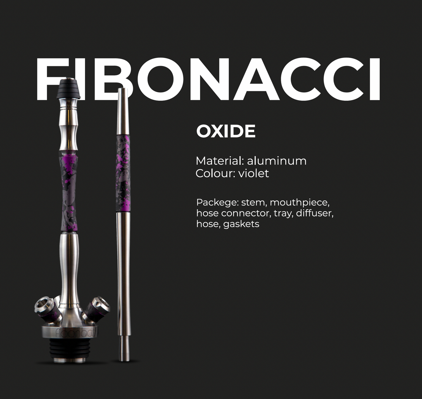 UNION HOOKAH（ユニオンフーカ）Fibonacci(フィボナッチ）- シーシャパイプ yellow/red/violet/others