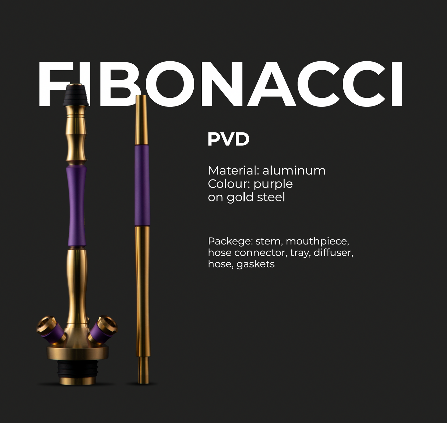UNION HOOKAH（ユニオンフーカ）Fibonacci(フィボナッチ）- シーシャパイプ PVD