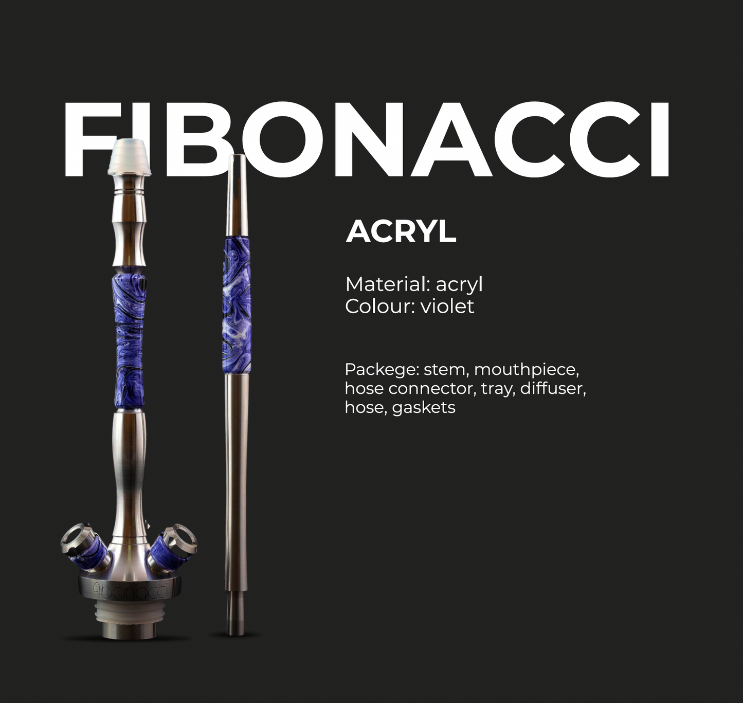 UNION HOOKAH（ユニオンフーカ）Fibonacci(フィボナッチ）- シーシャパイプ yellow/red/violet/others