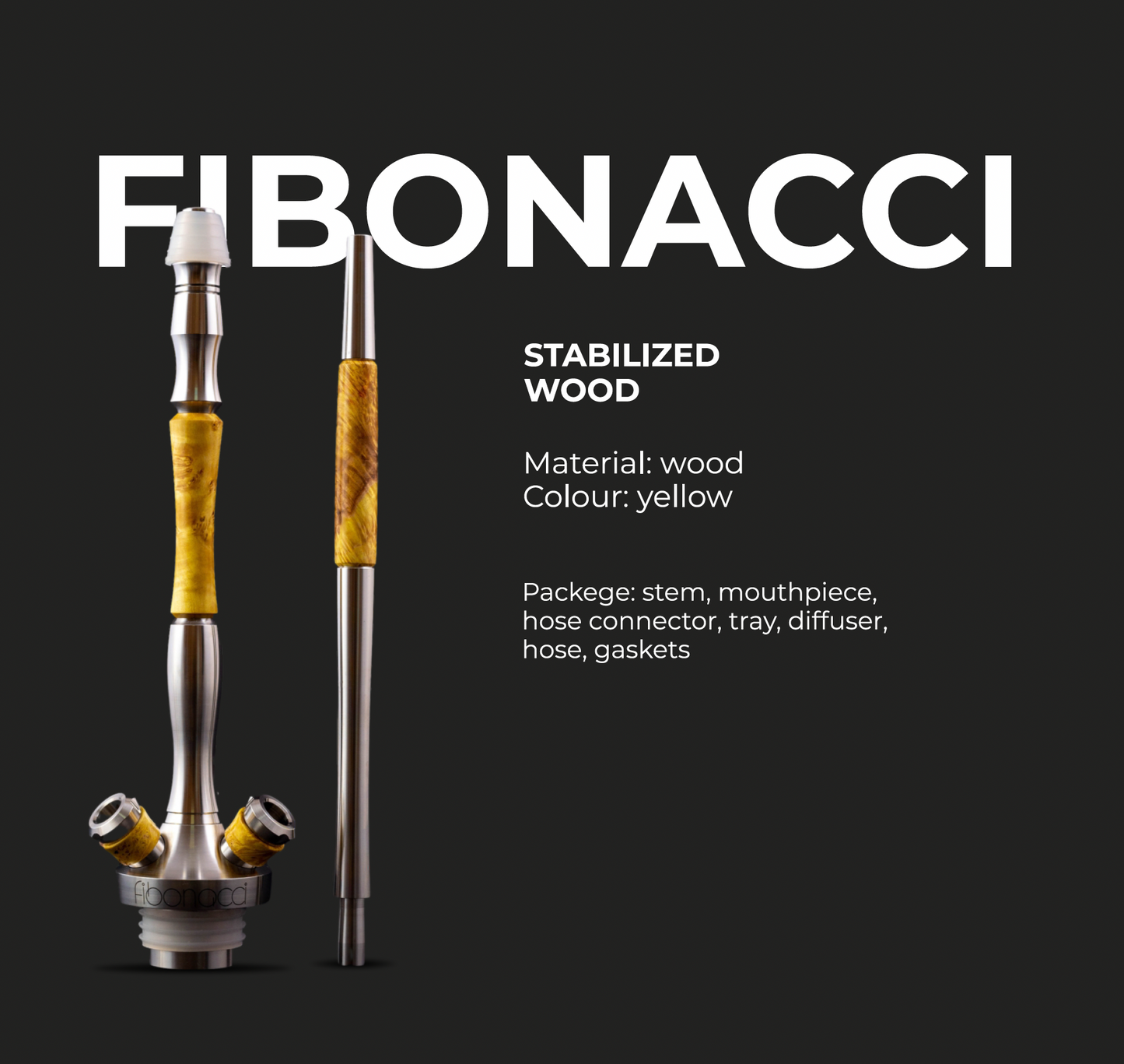 UNION HOOKAH（ユニオンフーカ）Fibonacci(フィボナッチ）- シーシャパイプ yellow/red/violet/others